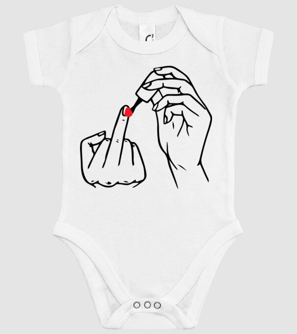 Nail polish Fuck U model alb pe tricou