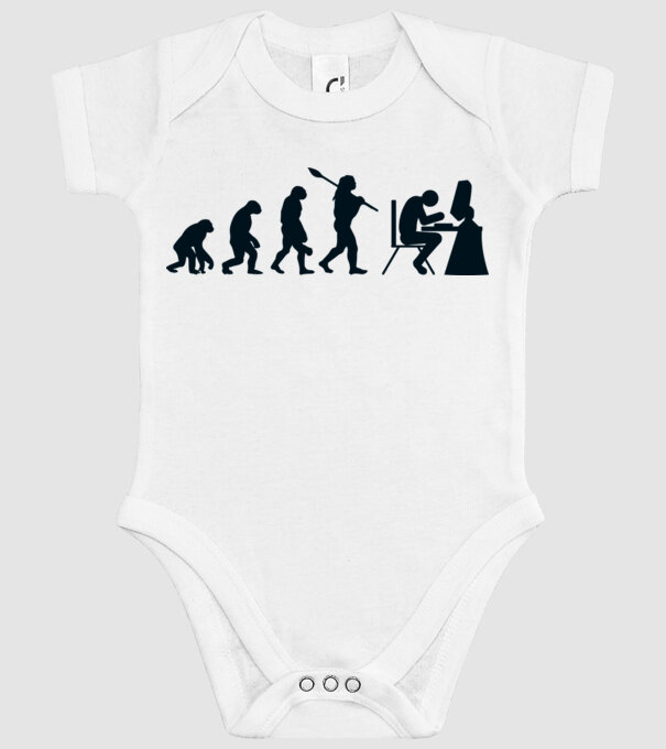 Game evolution model alb pe tricou