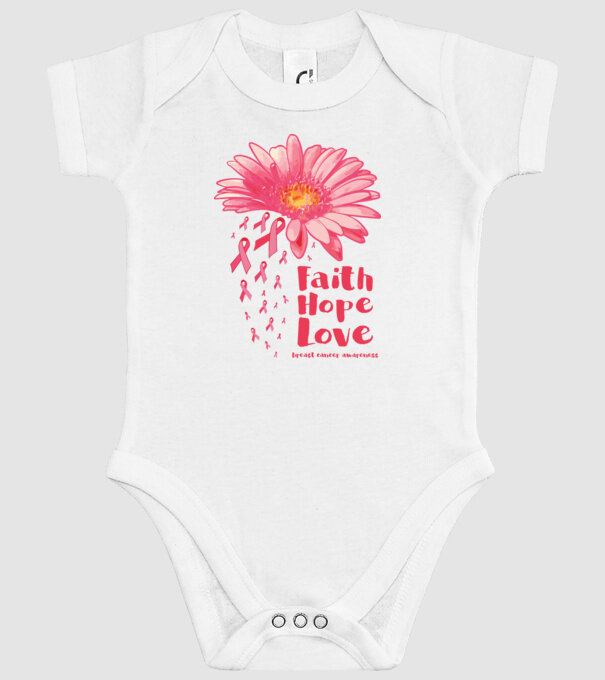 Gerbera faith hope love model alb pe tricou