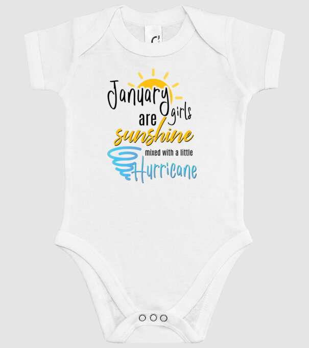January Girls are Sunshine mixed with a little Hurricane model alb pe tricou