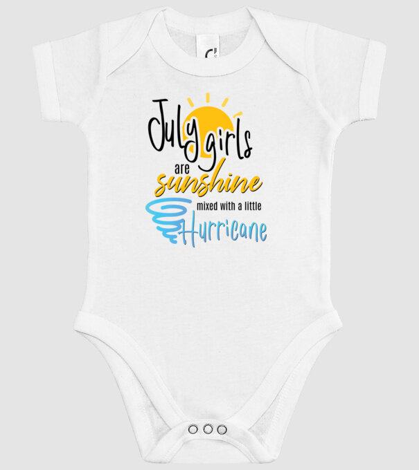 July Girls are Sunshine mixed with a little Hurricane model alb pe tricou