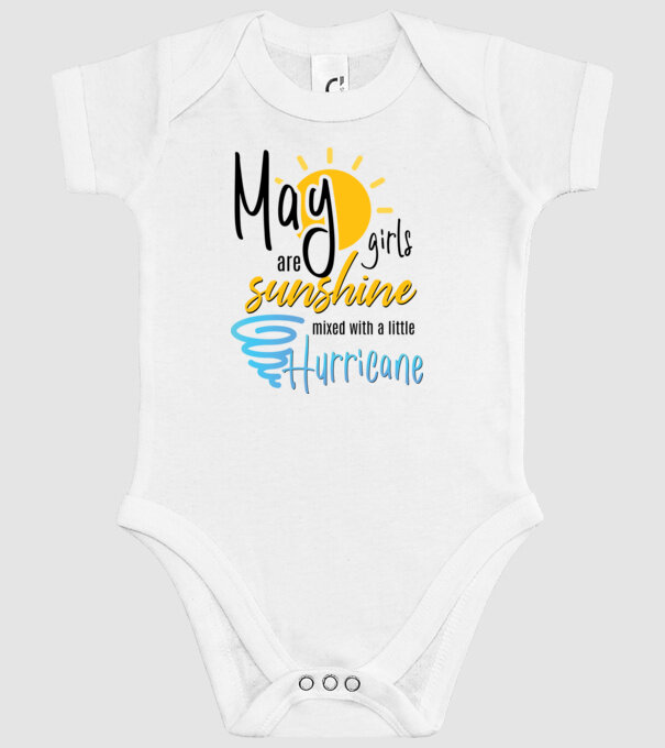May Girls are Sunshine mixed with a little Hurricane model alb pe tricou