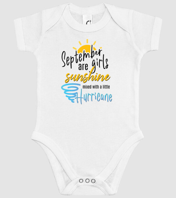 September Girls are Sunshine mixed with a little Hurricane model alb pe tricou