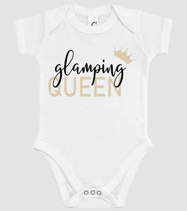 Glamping queen model alb pe tricou