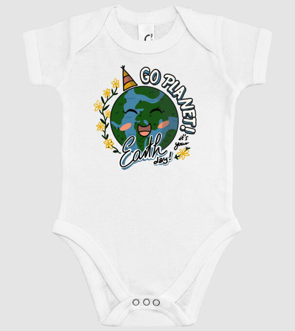 Go planet model alb pe tricou