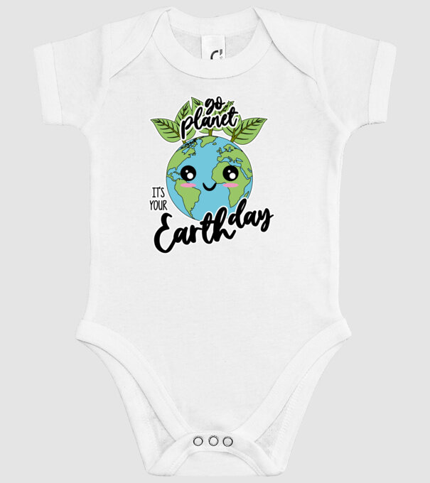 Go planet its your earth day model alb pe tricou