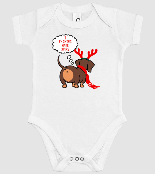 Hate Xmas model alb pe tricou