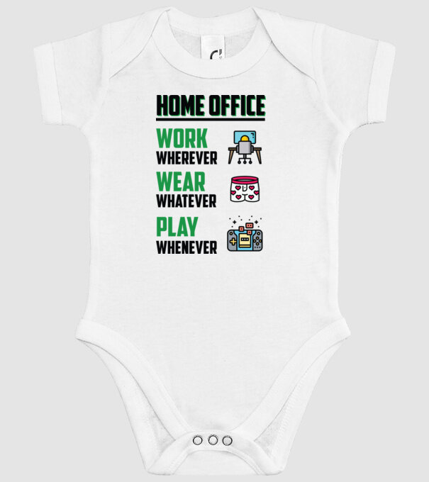 Home office model alb pe tricou