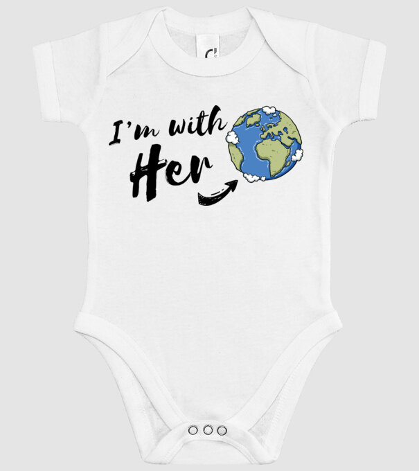 'i''m with her' model alb pe tricou