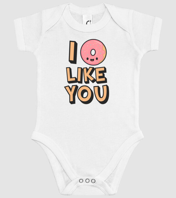 I donut like you model alb pe tricou