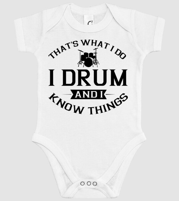 I drum I drink and I know things model alb pe tricou