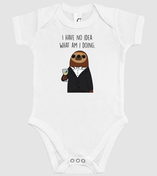I have no idea sloth model alb pe tricou