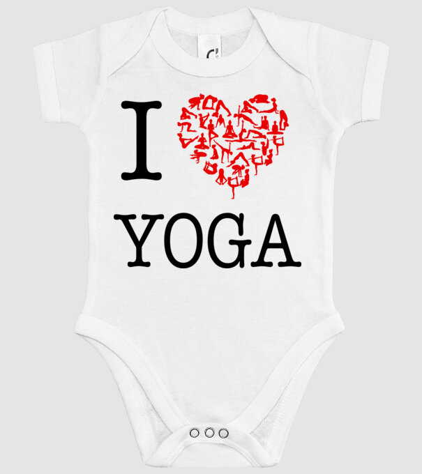 I LOVE YOGA model alb pe tricou