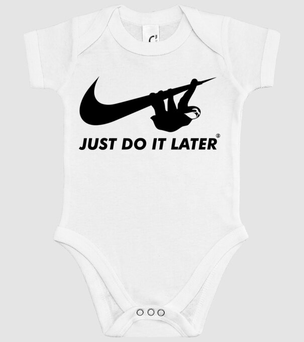 Just do it later model alb pe tricou