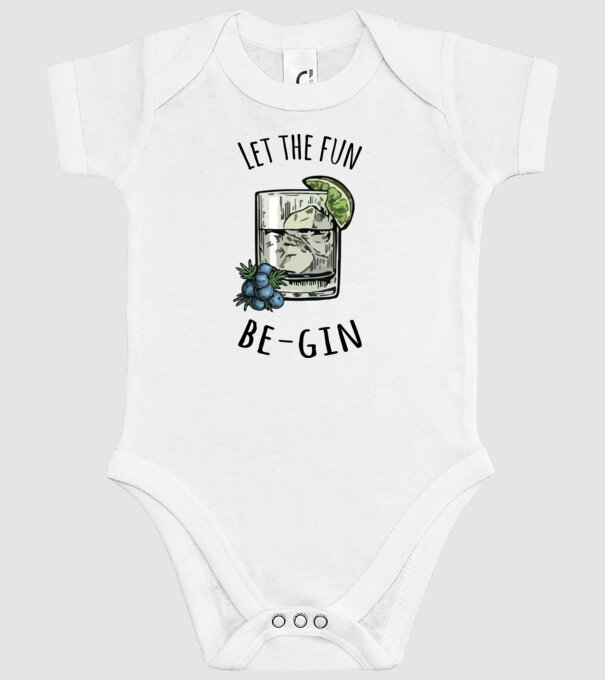 Let the fun be gin model alb pe tricou