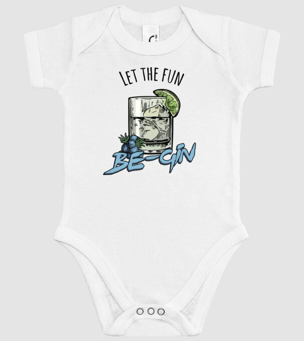 Let the fun be gin model alb pe tricou
