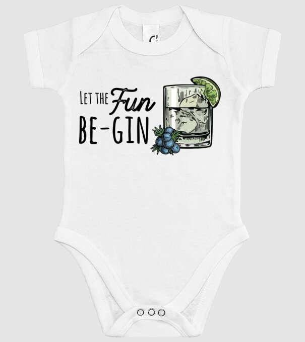 Let the fun be gin model alb pe tricou