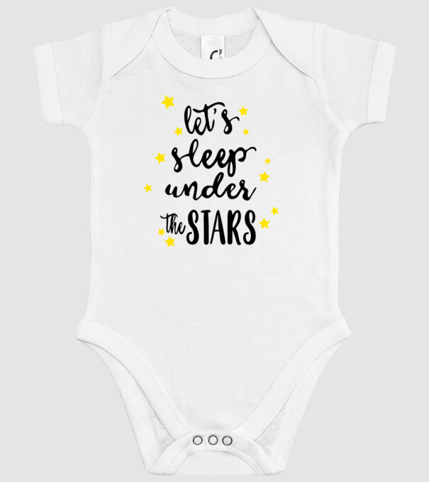 Lets sleep under the stars model alb pe tricou