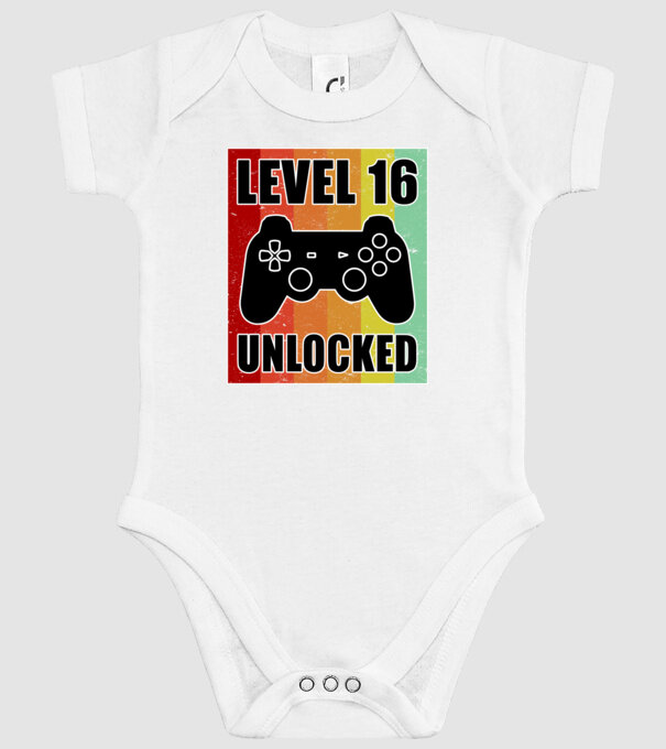 level 16 unlocked retro gamer model alb pe tricou