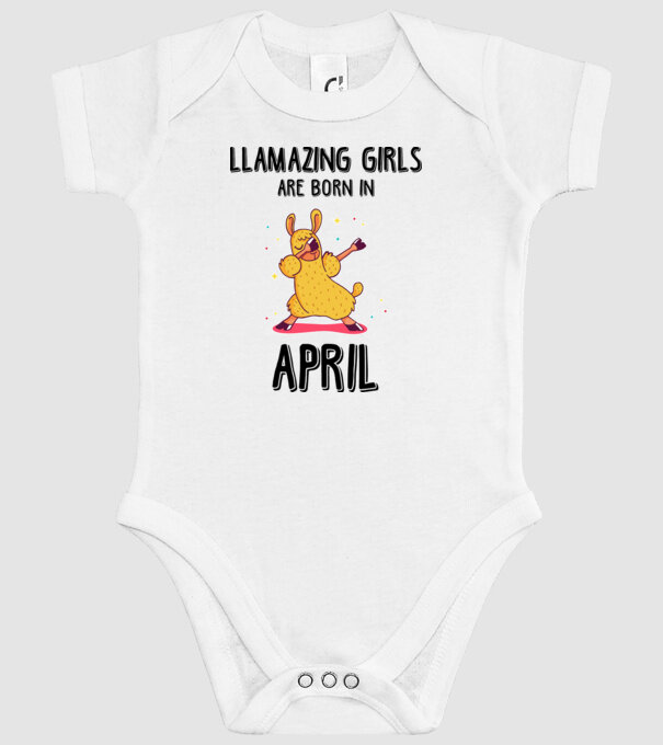llamazing girls are born in april black model alb pe tricou