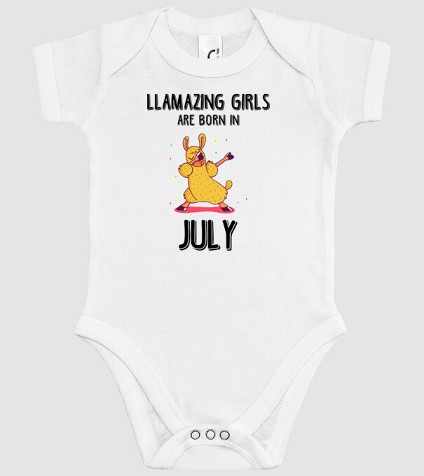 Llamazing girls are born in july black model alb pe tricou