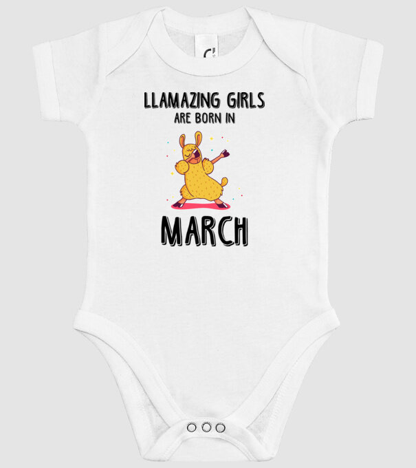 llamazing girls are born in march black model alb pe tricou