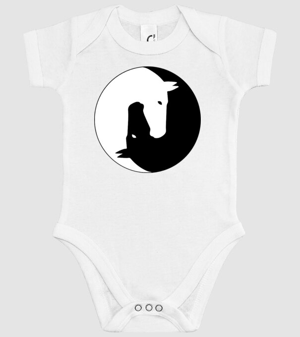 Lovas ying-yang model alb pe tricou