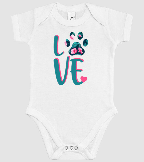 LOVE CÂINI model alb pe tricou