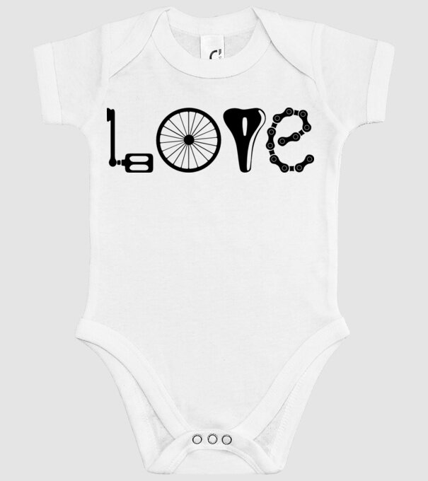 love bicicletă model alb pe tricou