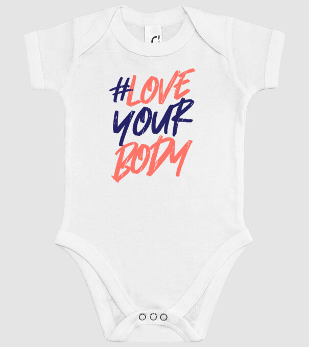 #loveyourbody model alb pe tricou