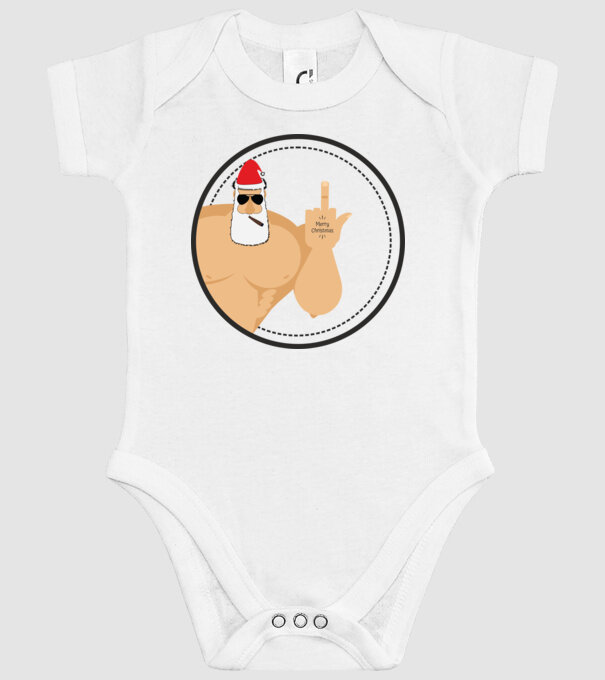 'Merry F''in Xmas' model alb pe tricou