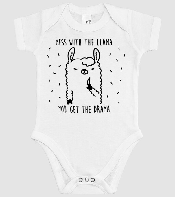 Mess with the lama model alb pe tricou