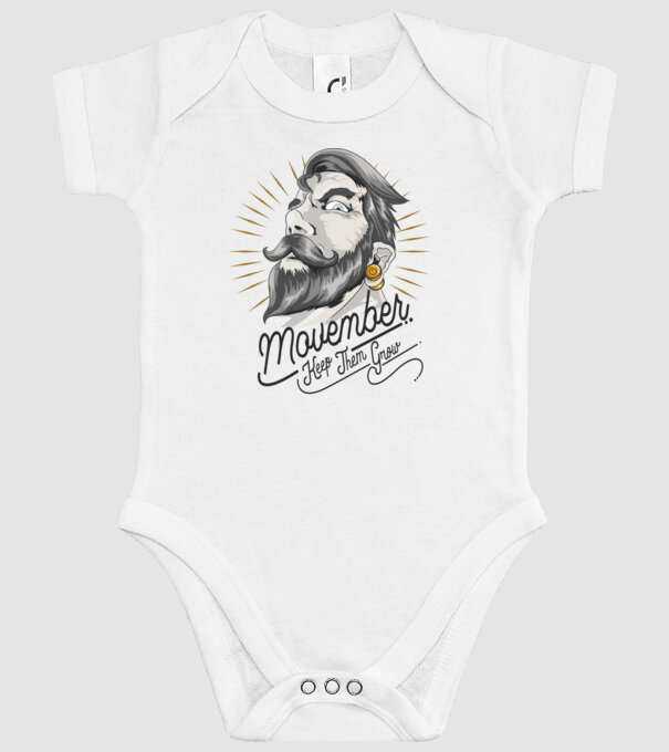 Movember Keep them grow No Shave November model alb pe tricou