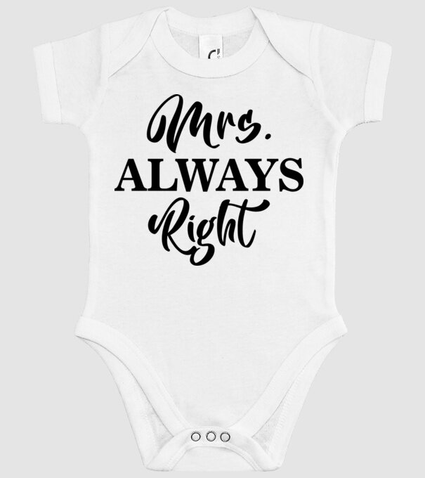 Mrs always right model alb pe tricou