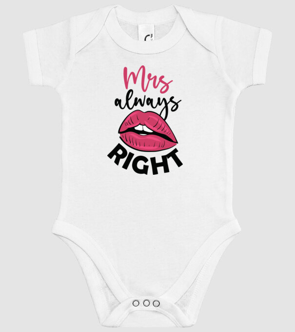 Mrs always right model alb pe tricou