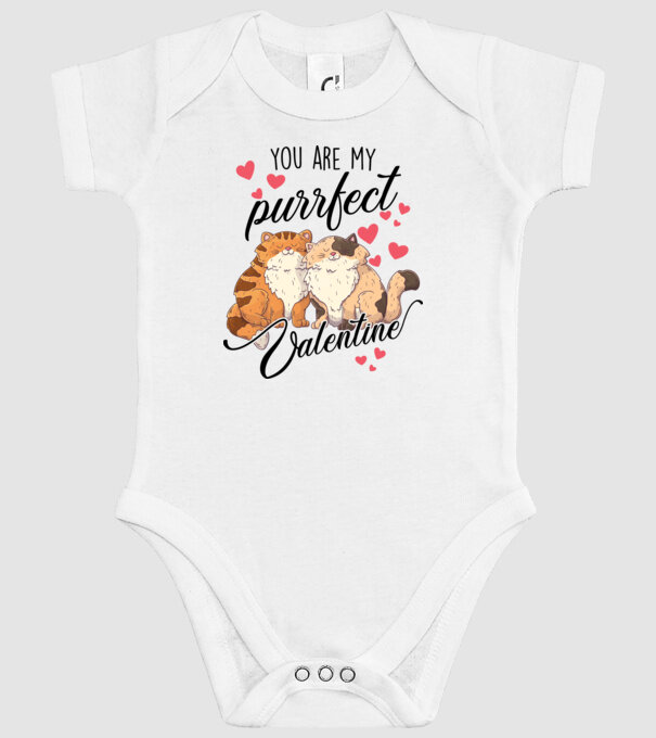 My purrfect valentine model alb pe tricou