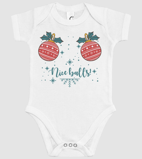 Nice Balls model alb pe tricou