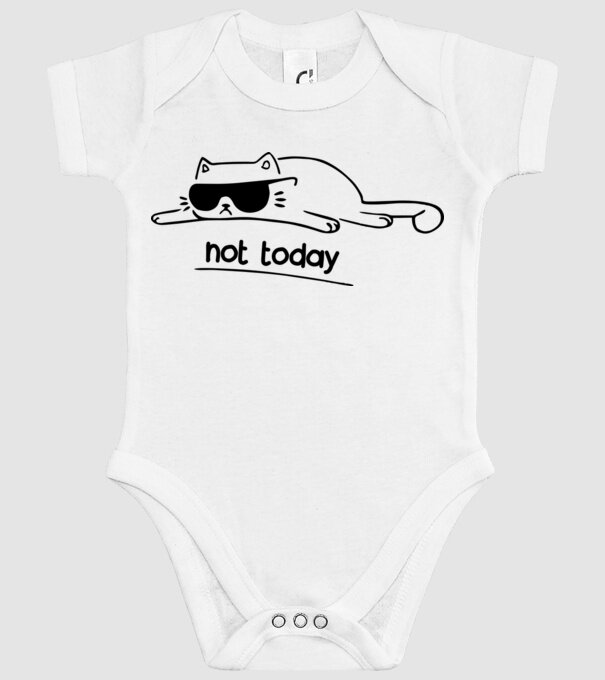 not today kitty model alb pe tricou