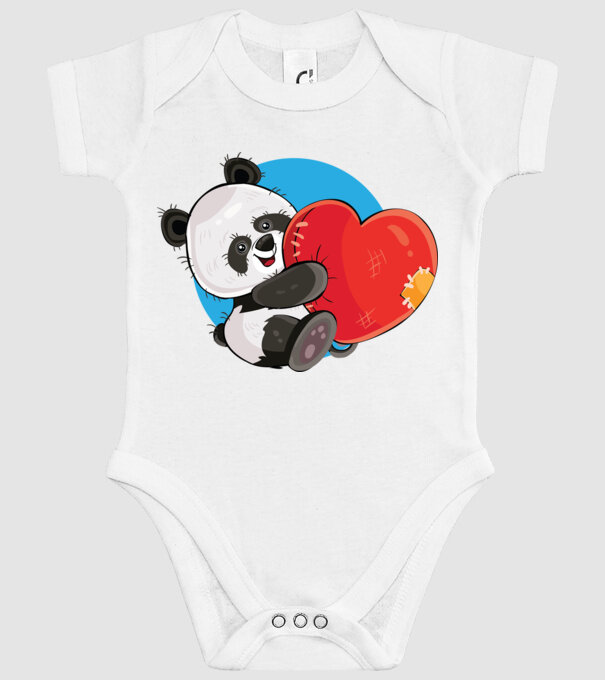Dragoste panda model alb pe tricou