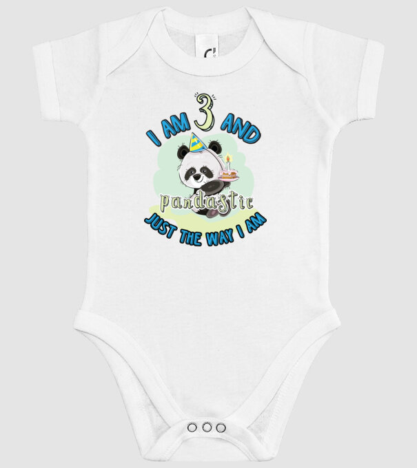 PANDASTIC 3 model alb pe tricou