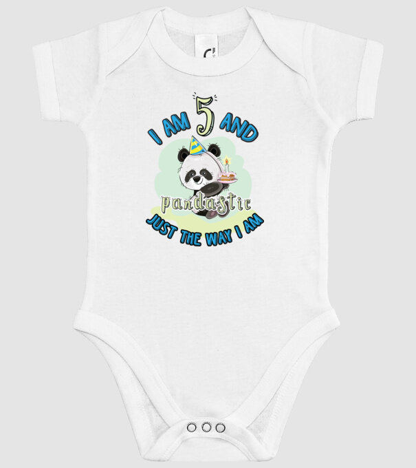 PANDASTIC 5 model alb pe tricou