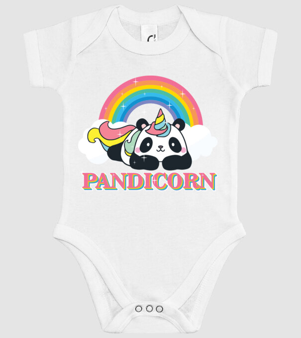 PANDICORN model alb pe tricou