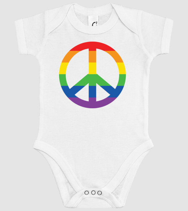 Peace pride model alb pe tricou