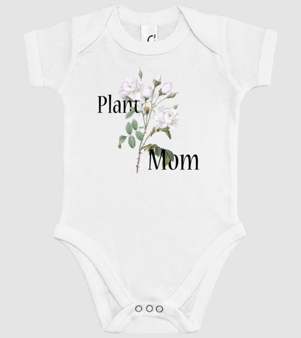 Plant mom model alb pe tricou