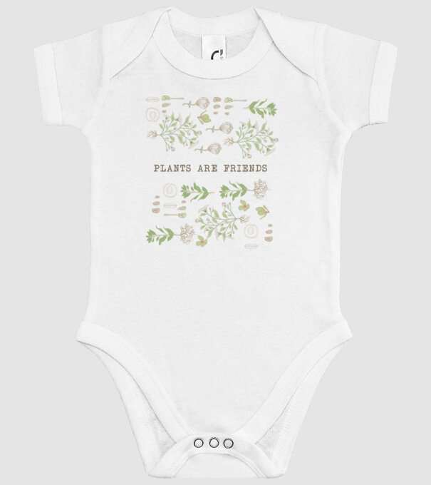 Plants are friends model alb pe tricou
