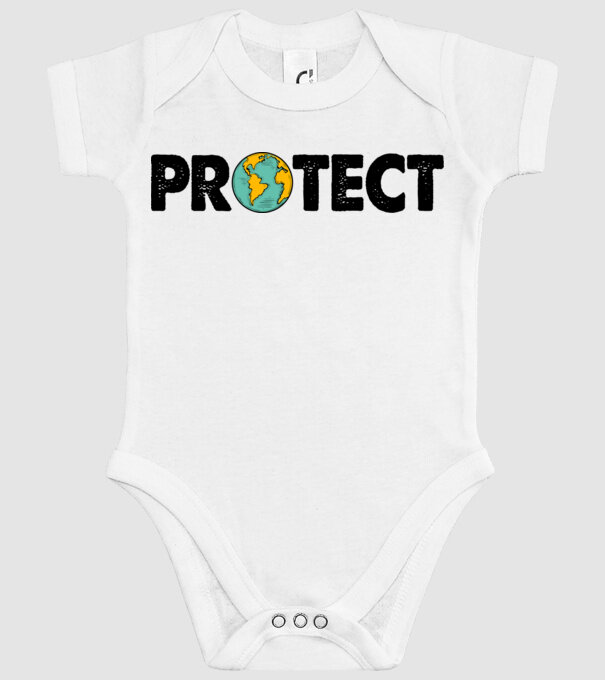 Protect earth model alb pe tricou