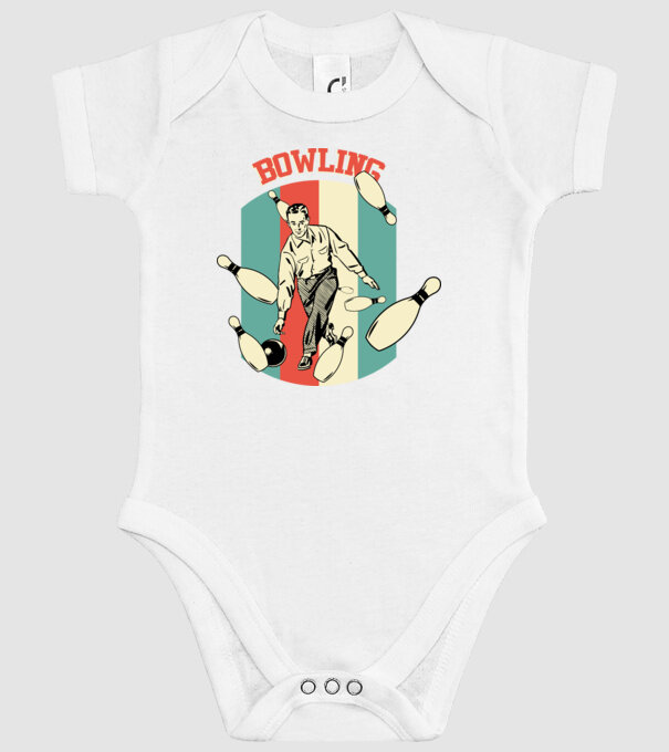 Retro Bowling model alb pe tricou