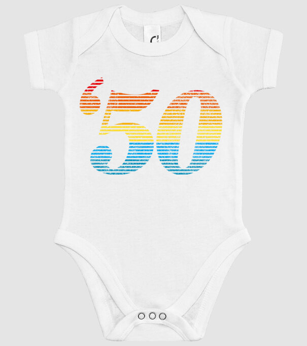 Retro Birthday 1950 model alb pe tricou