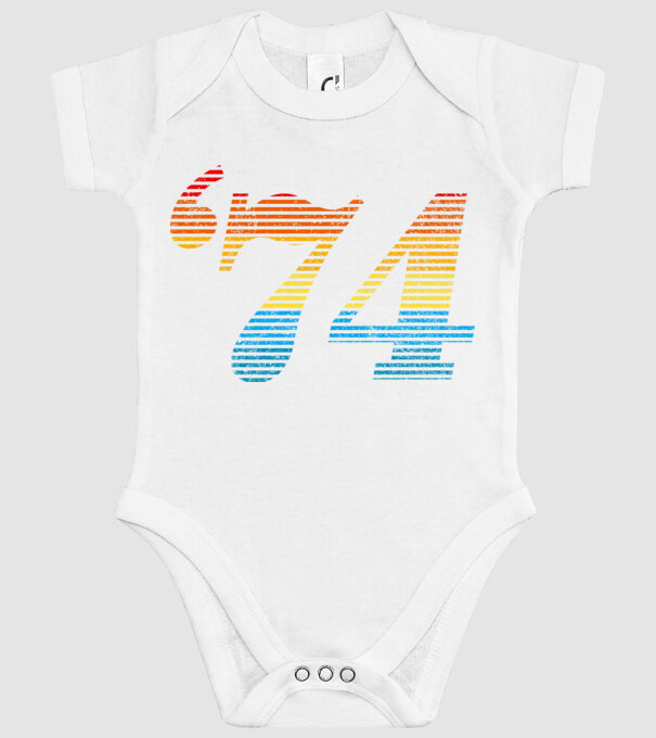 Retro Birthday 1974 model alb pe tricou