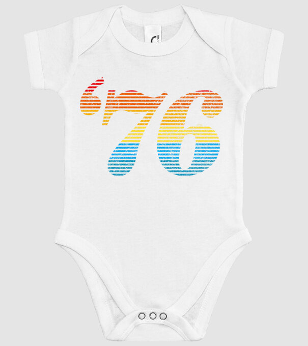 Retro Birthday 1976 model alb pe tricou